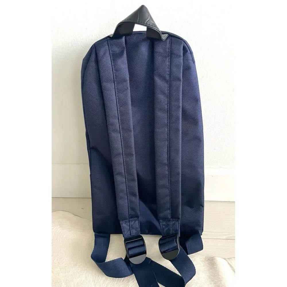 Jimmy Choo navy‎ blue canvas backpack With Front Pocket And Large Inside Storage